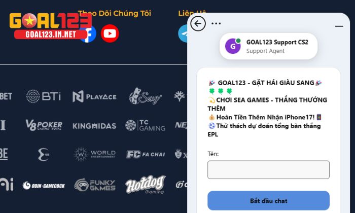 liên hệ Chat trực tiếp với Goal123