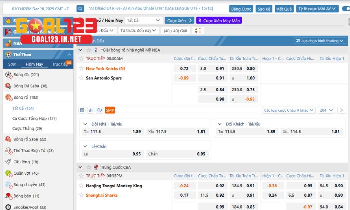cá cược bóng rổ Cá cược bóng rổ tại Goal123 với nhiều kèo chơi khác nhau