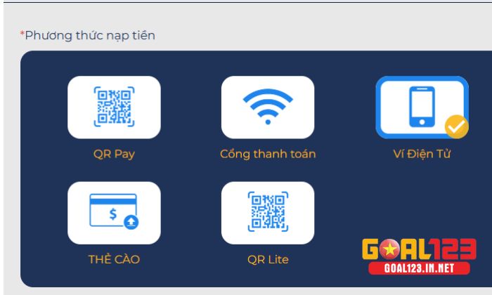Câu hỏi thường gặp Goal123 2 Phương thức nạp tiền tại Goal123